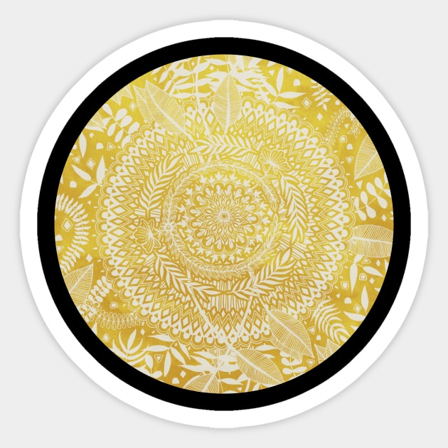 Medallion Pattern in Mustard and Cream Sticker by micklyn